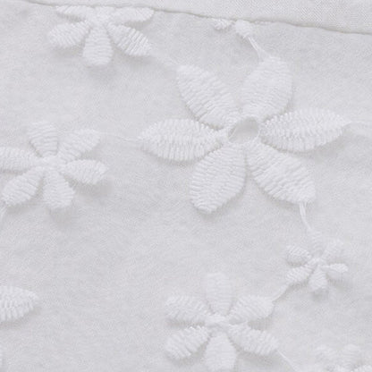 Spitzenbestickte Bluse Aus Baumwoll Und Leinen