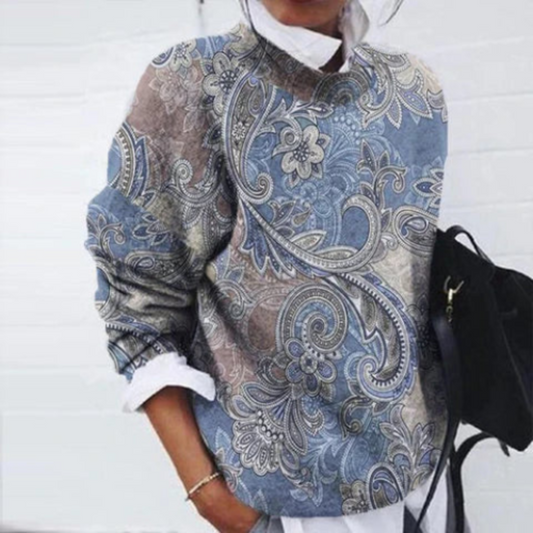 Damen Blumen Lässiger Pullover | Warme