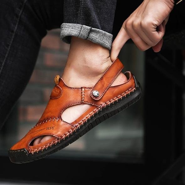 Herrensandalen aus weichem, atmungsaktivem Leder