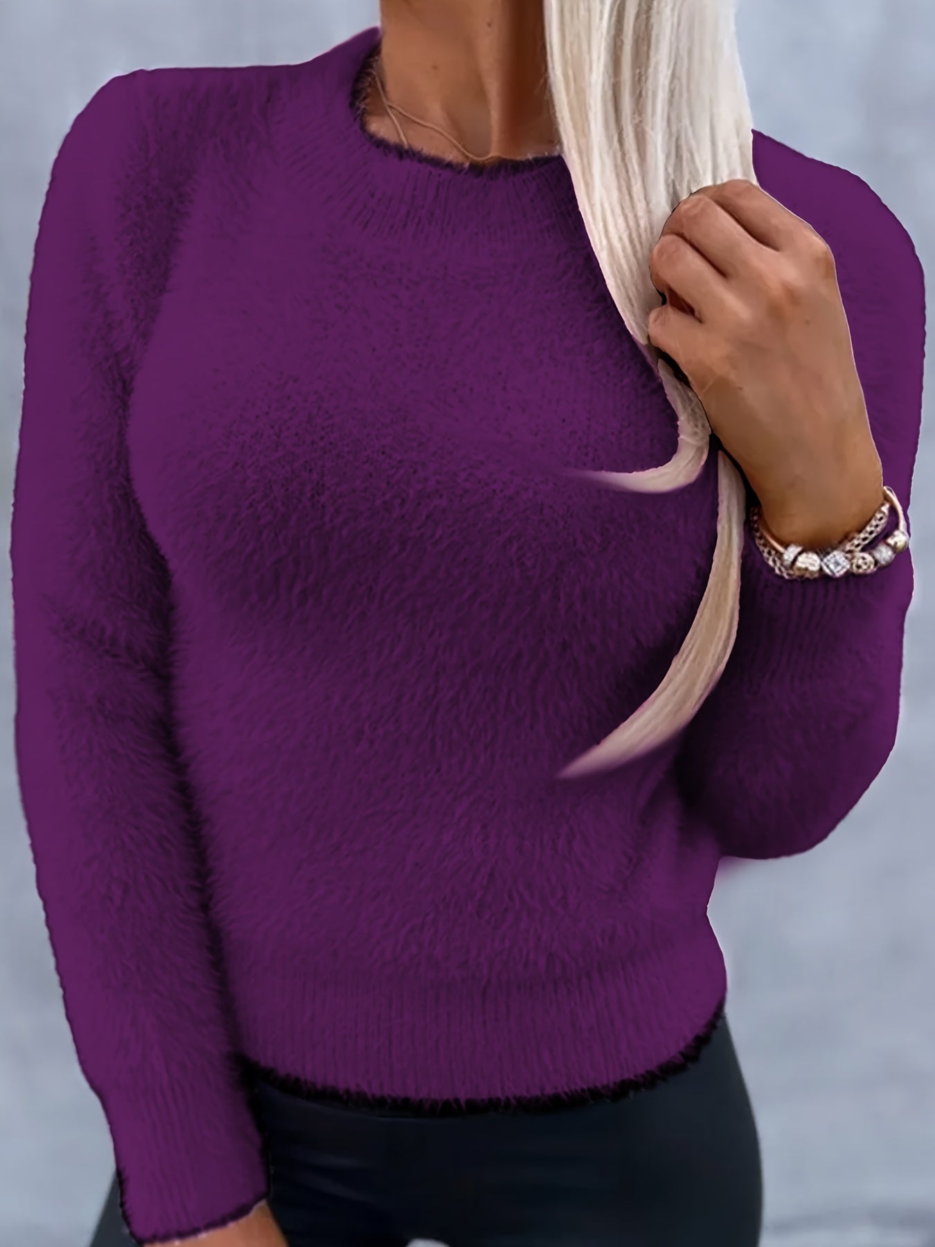 Rosa Pullover mit Rundhalsausschnitt - Sofia