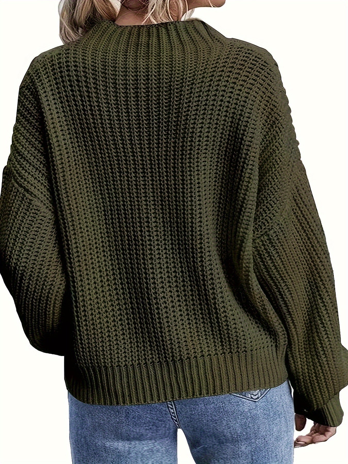 Blauer Jacquard Pullover in Plusgröße - Mia