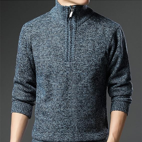 Erik - Lässiger Thermopullover mit halbem Reißverschluss