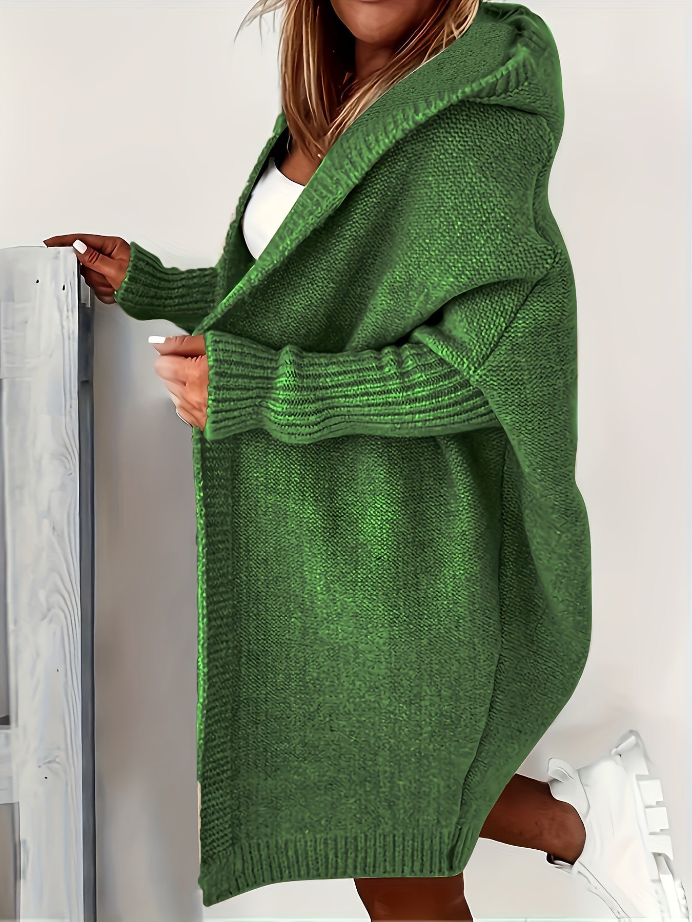 Schwarzer Kapuzenstrickjacke - Lena