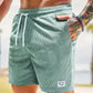 Nathan – gerippte, schmal geschnittene, bequeme shorts mit kordelzug und taschen