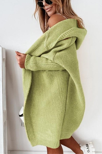 Blaue Kapuzenjacke mit Fledermausärmeln – Lara