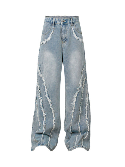 Hellblaue Street-Style Weitbein-Jeans - Luna