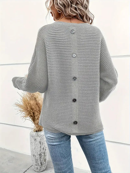 Olympia - Schlichter Pullover mit Knopfleiste am Rücken