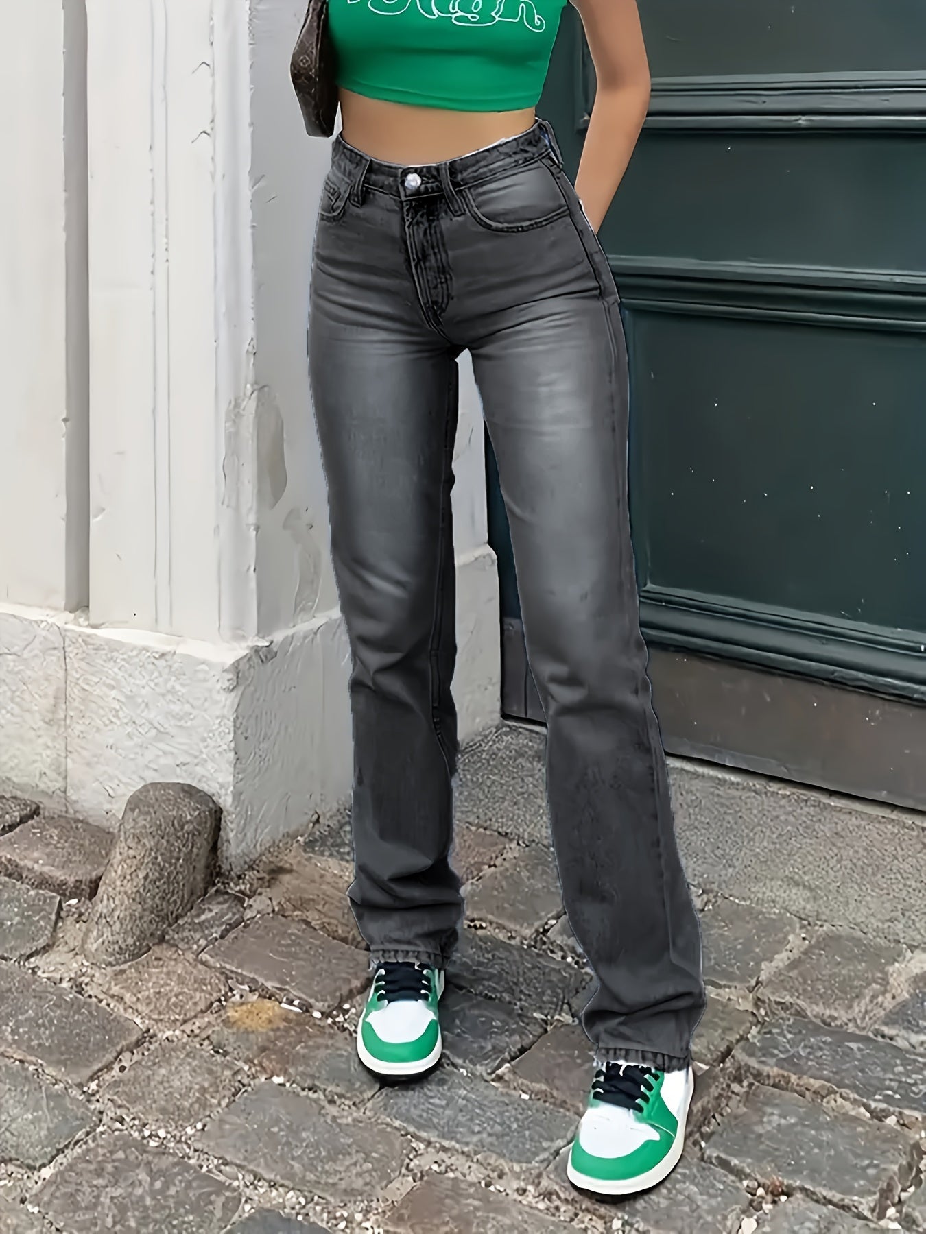 Hellblaue Straight Jeans - Carina