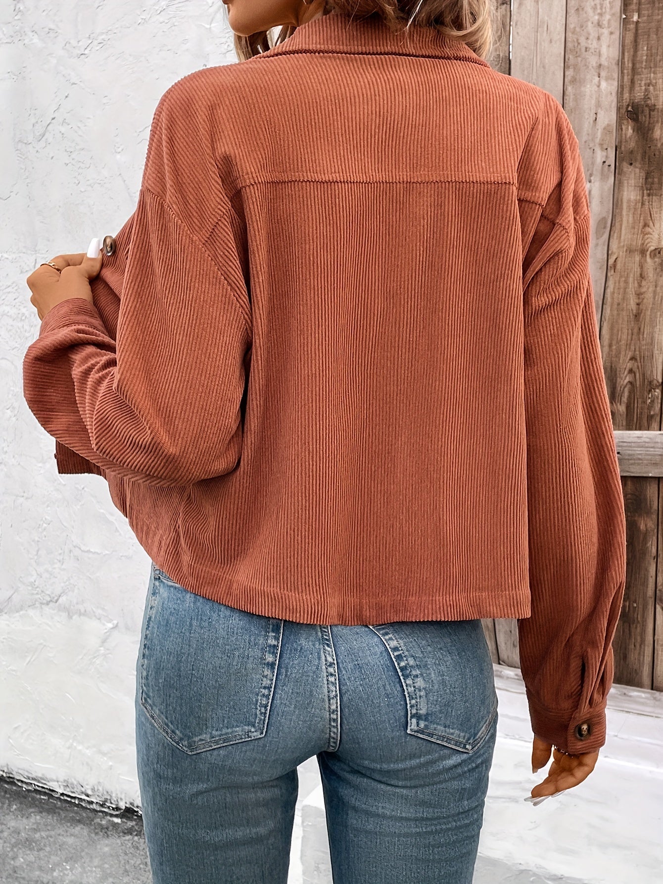 Knopf-Front Jacke - Lässige Langarmjacke für stilvolle Momente