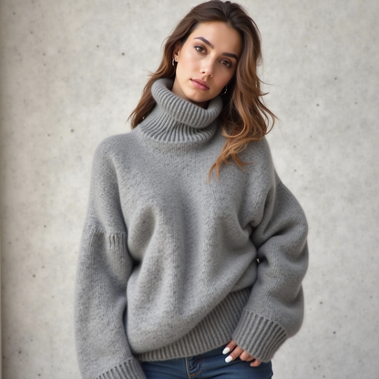 Gemütlicher Rollkragenpullover – Warme Eleganz mit mühelosem Charme