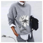 Damen Blumen Lässiger Pullover | Warme