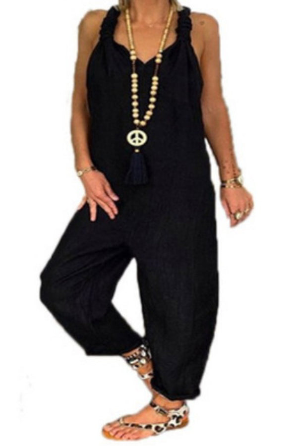 Luftiger Jumpsuit mit Raffdetail