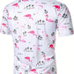 Joseph – lässiger, kurzärmeliger, geknöpfter pullover mit flamingo-print