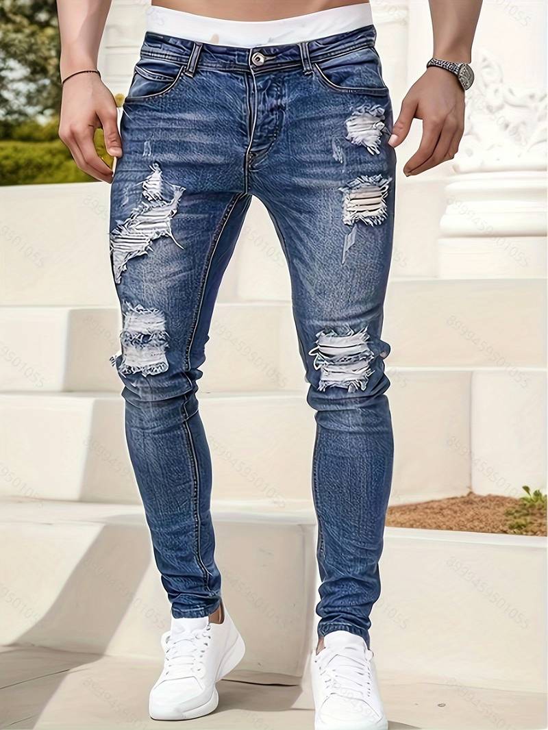 Sebastian – slim-fit-jeans mit legeren rissen