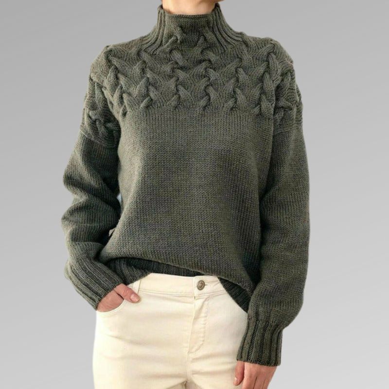 Elegante und wärme Farbe Rollkragenpullover - Sherry