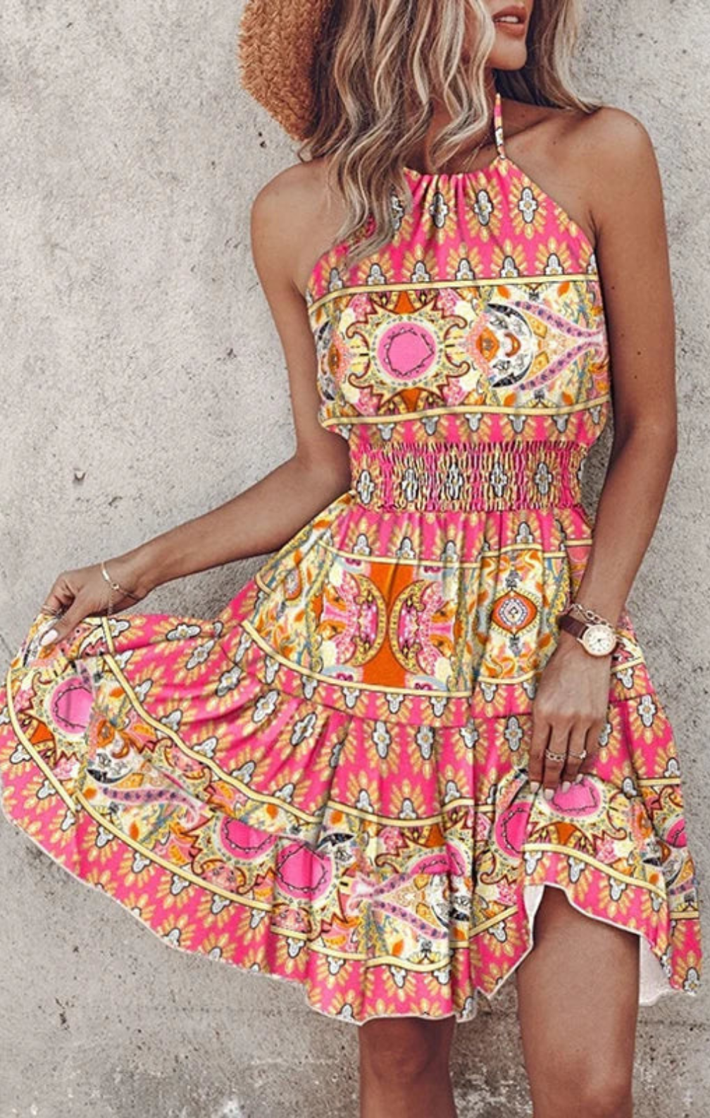 Angela Boho-Midi-Kleid