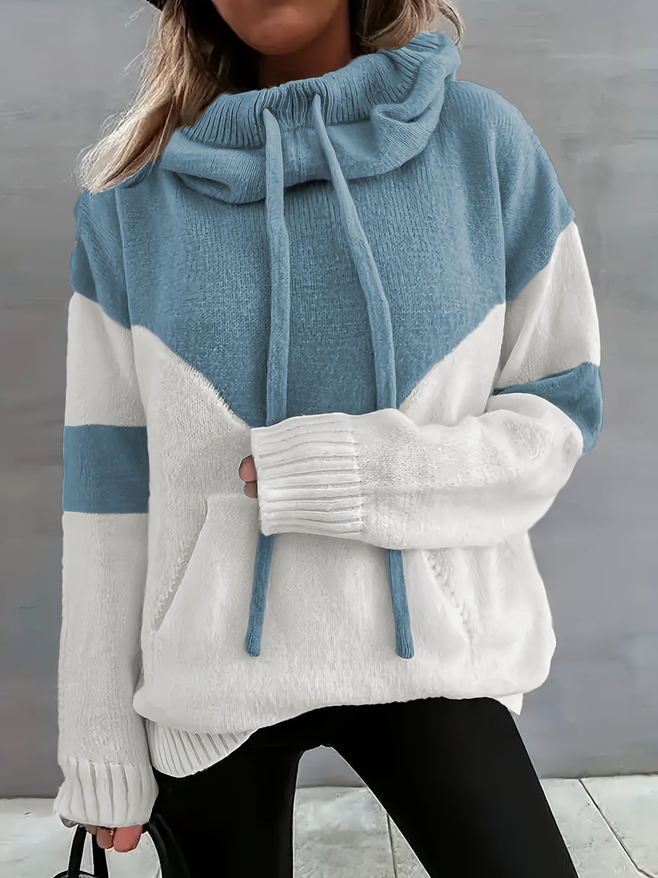 Apricot Colorblock Kapuzenpullover – Mila