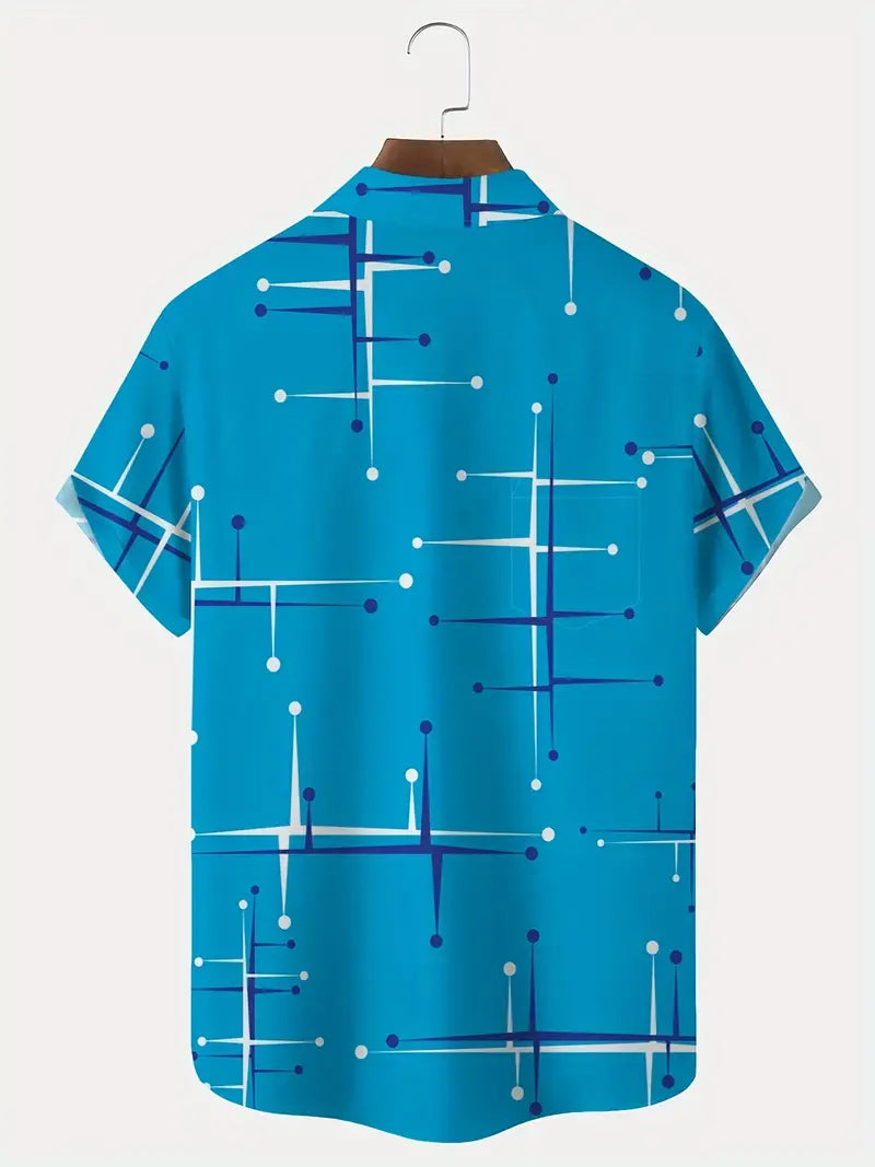 Brad – retro-grafik-print-shirt für männer