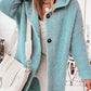 Graue Knopf-Kapuzenstrickjacke – Emma