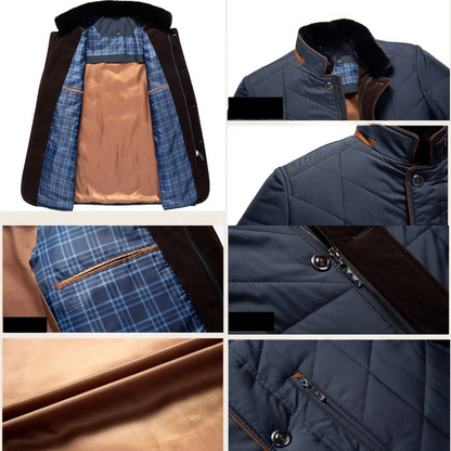 Warme Button Down Jacke Für Herren | Stehkragen