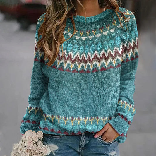 Pullover mit Ethnomuster – Lebendiger Stil mit gemütlicher Wärme