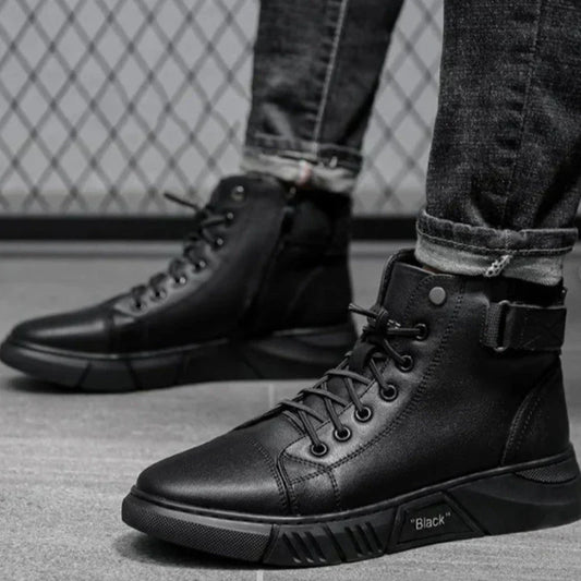 Elegante Herren-Lederstiefel in Schwarz