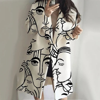 Alessia  - Langarm Revers Wollmantel