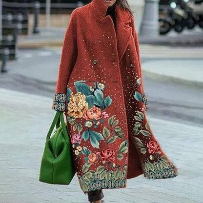 Alessia  - Langarm Revers Wollmantel