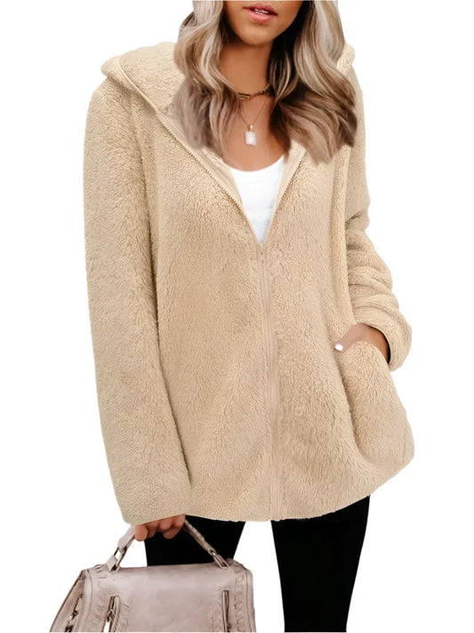 Fuzzy Solid Herbst & Winterjacke - Tina