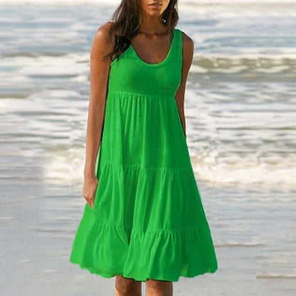 Ärmelloses Strandkleid Mit Rundhalsausschnitt