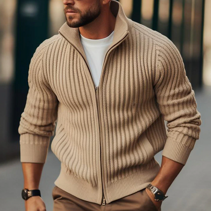 Leroy - Kuschelig warmer Wollpullover mit Reißverschluss