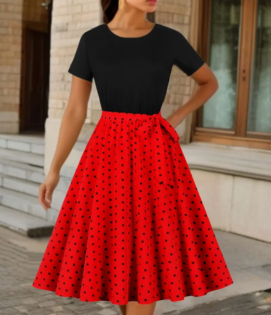 Gladys - Schöne Vintage Polka Dot Damen Kleid