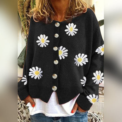 Damen Cardigan mit Blumen Druck | Lässig