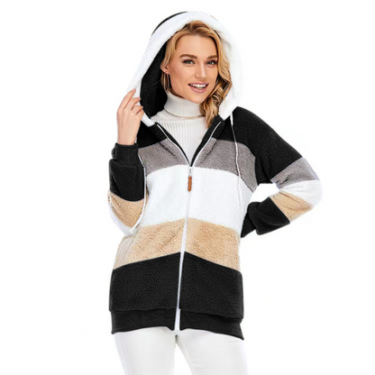 Veerle - Warm gefütterte Fleecejacke mit Kapuze