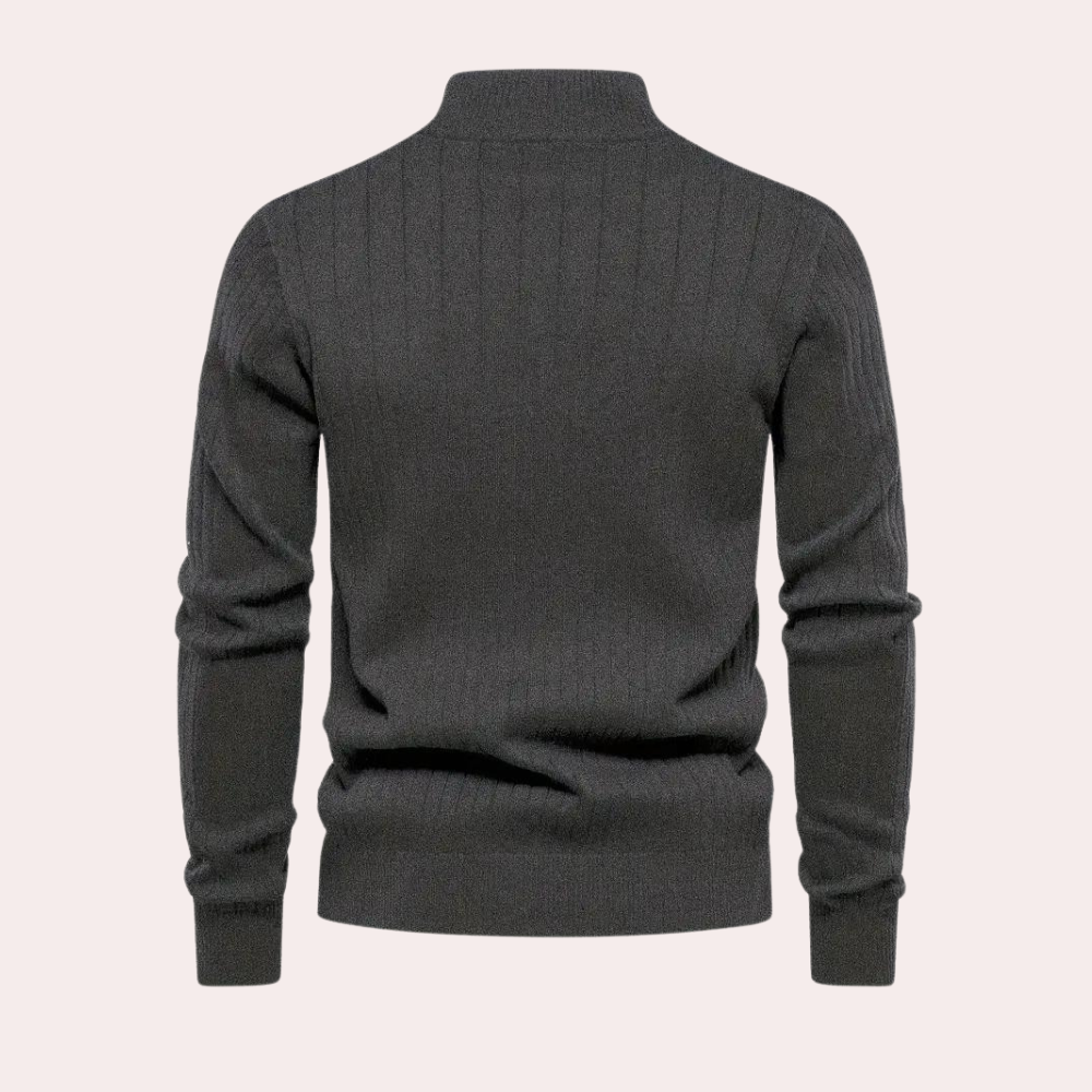 Lässiger Herrenpullover mit Reißverschluss