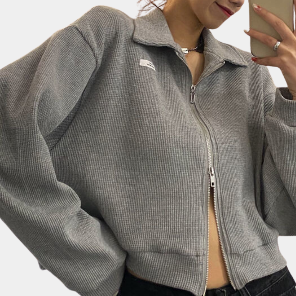 Kurze Damenjacke mit Reißverschluss - Beate