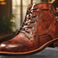 Klassische Retro Leder Stiefel für Herren