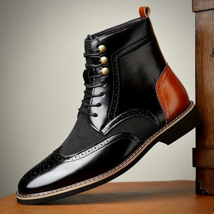 Elegante Herren Oxford Lederstiefel