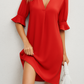 Emélie Elegantes Kleid mit V-Ausschnitt