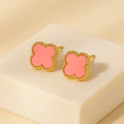 Kleeblatt Ohringe in Gold