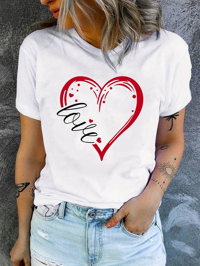 Chloe – t-shirt mit rundhalsausschnitt und love-print