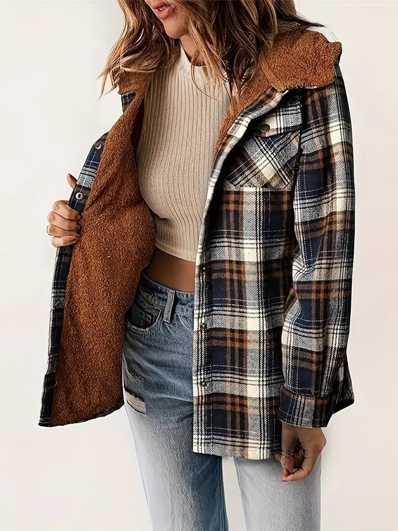 Plaid Muster Zip Up Jacke - Kira