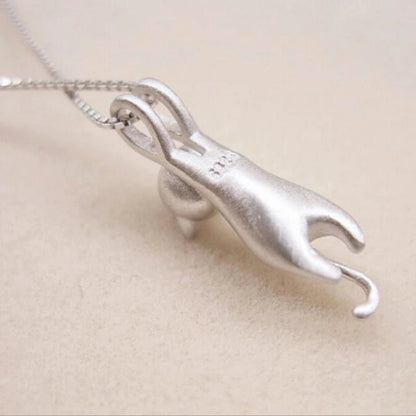 925 Sterling Silber Verspielte Kitty Halskette