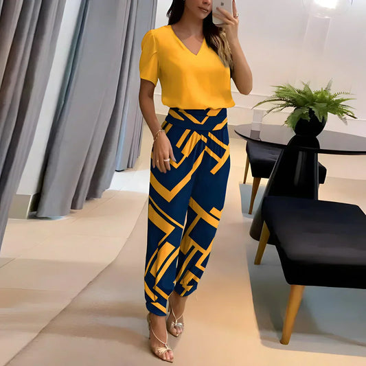 Saskia – vintage-sommerset aus bluse und hose