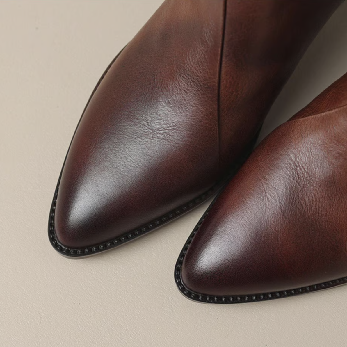 Damen Stiefelette elegant aus Leder mit Blockabsatz