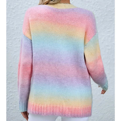 Lena - Regenbogenfarbener Strickjacke