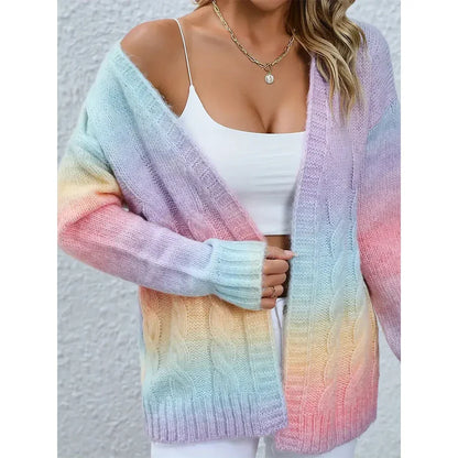 Lena - Regenbogenfarbener Strickjacke