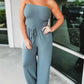 Sophia - Schouderloze Rosa Jumpsuit