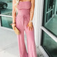Sophia - Schouderloze Rosa Jumpsuit