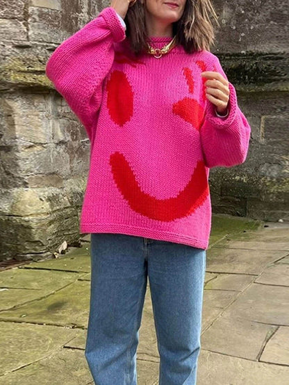 Isabela | Damen Übergroß Gestrickt Pullover | Warme